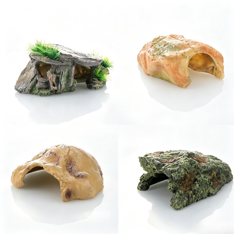 Aquarium Fish Hide - Reptile Hide Cave Resin Tortoise Hiding