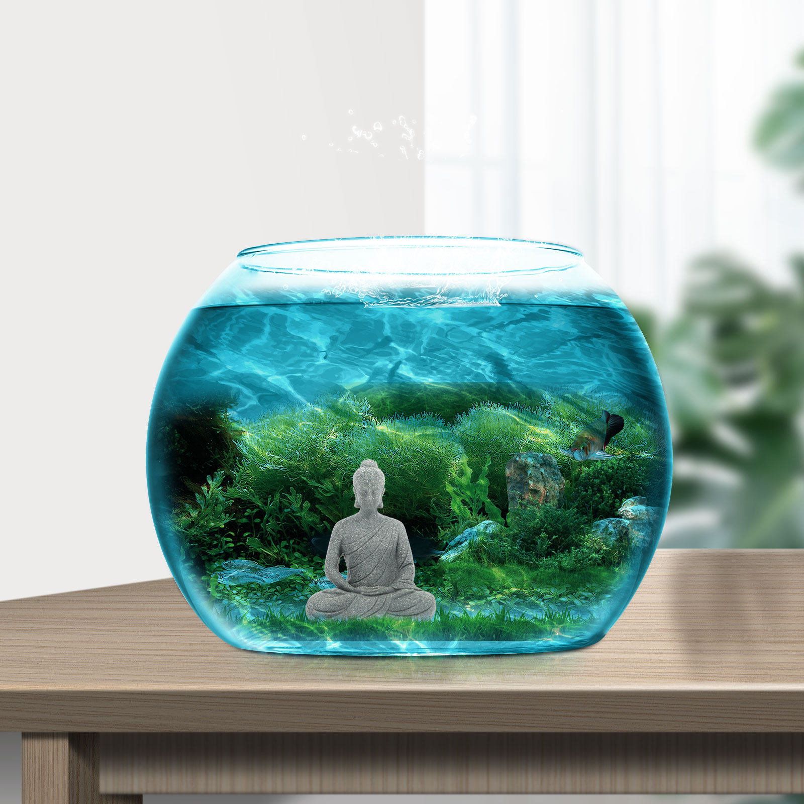 Mini Buddha Statue Resin Aquar - огляд і ціна Aquarium Fishes