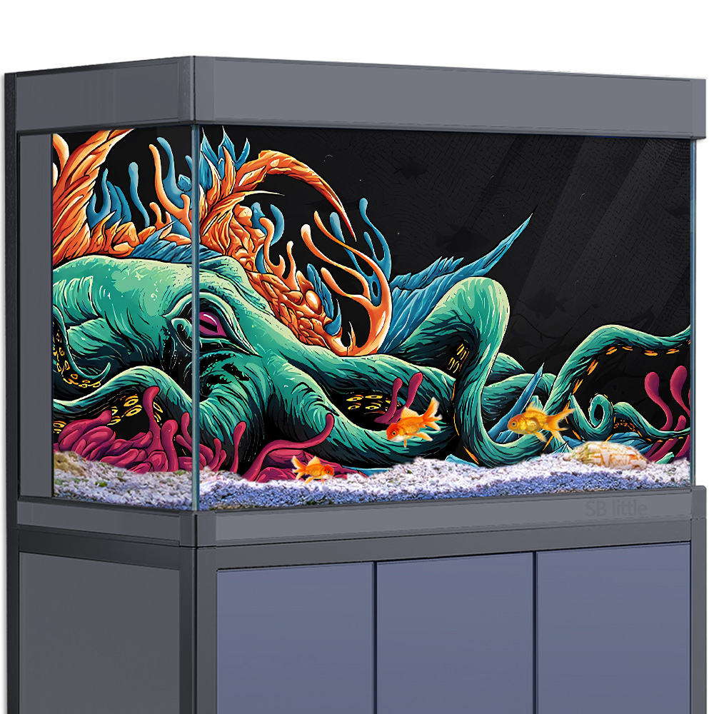 Aquarium Background Sticker -  - огляд і ціна Aquarium Fish Monster